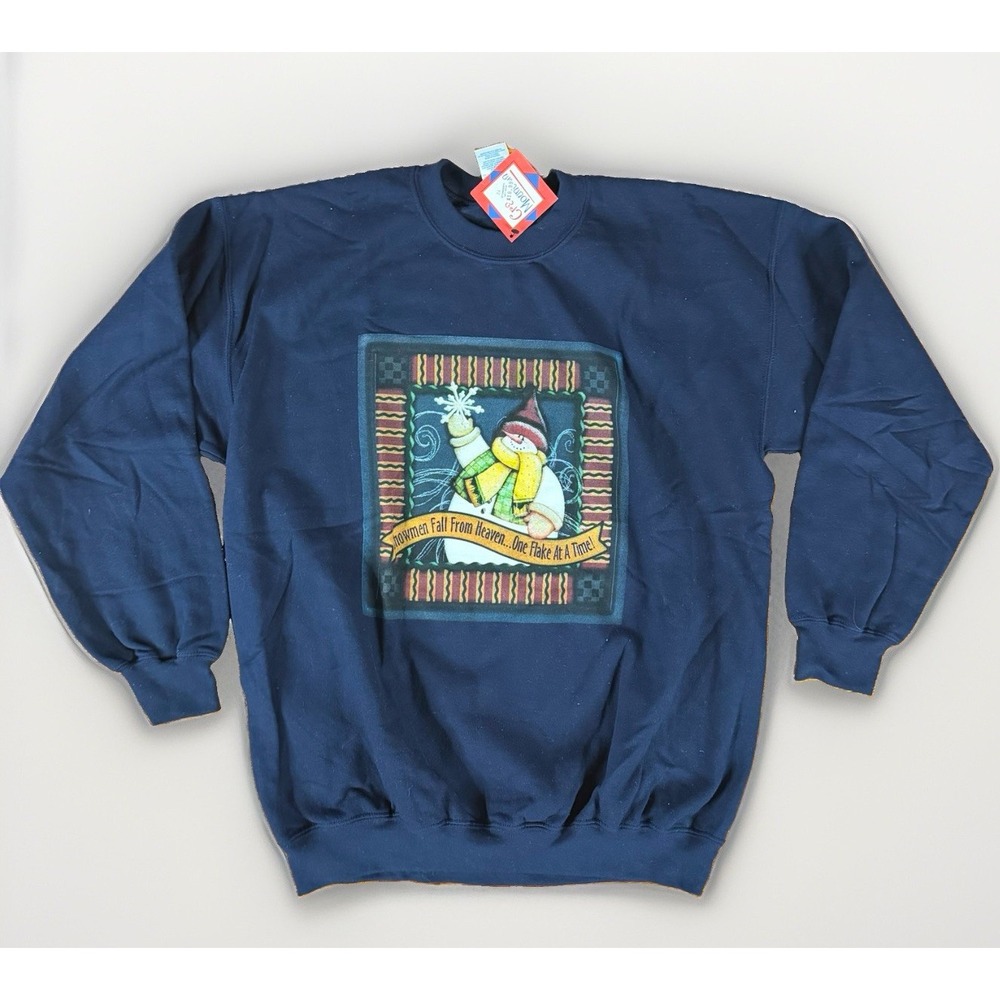 Vintage 1990s Crazy Mountain Winter Holiday Crewneck Sweatshirt Size Large NWT